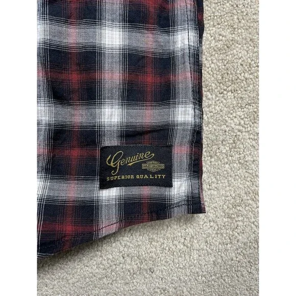 Harley Davidson Motorcycles Genuine Merchandise Plaid Flannel Dress Shirt 2XL - Picture 6 of 10